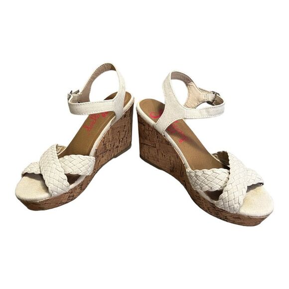 Jellypop braided canvas Panke cream colored wedge sandals size 8.5 - Picture 3 of 8